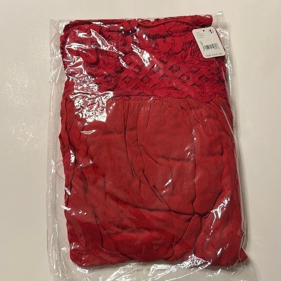 Free People Adella Maxi Slip Dress Bright Red Size Small NWT FP One - Picture 7 of 9